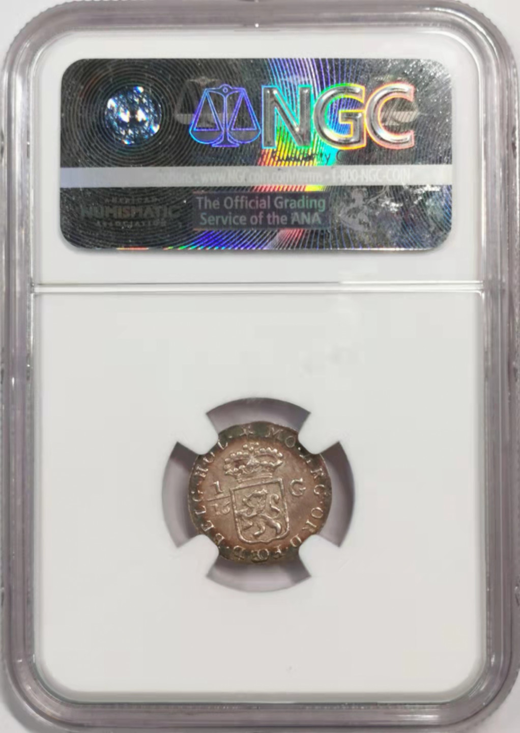 凡希社世界钱币微拍第一百八十四期 1802荷属东印度1/16盾NGC-MS64五彩！