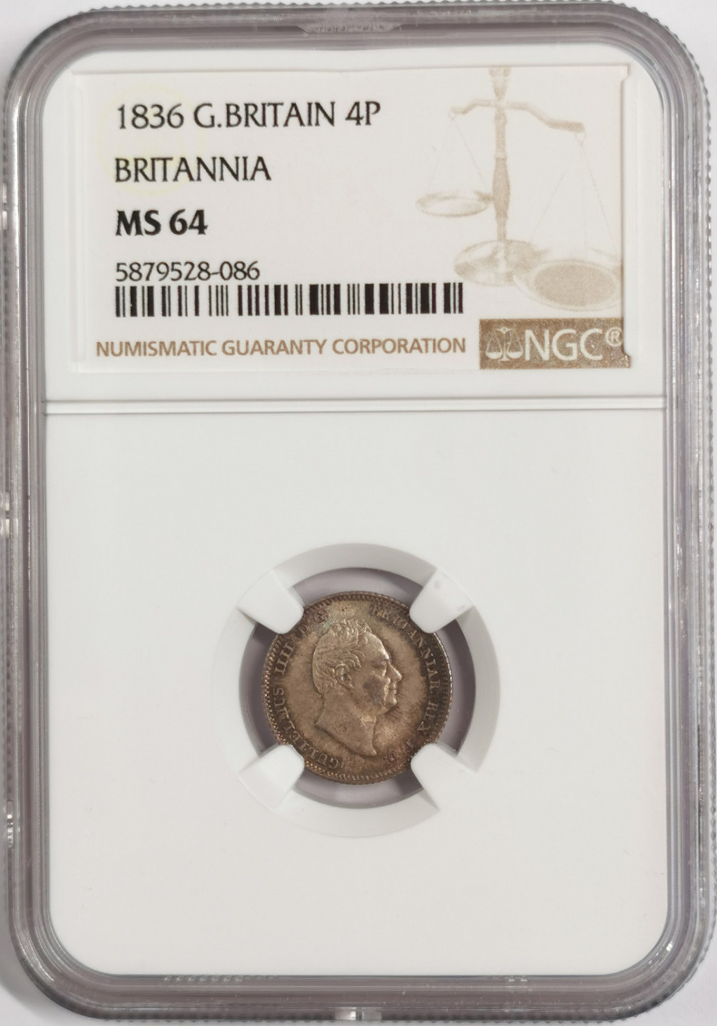 凡希社世界钱币微拍第一百八十四期 1836英国威廉四世4便士NGC-MS64