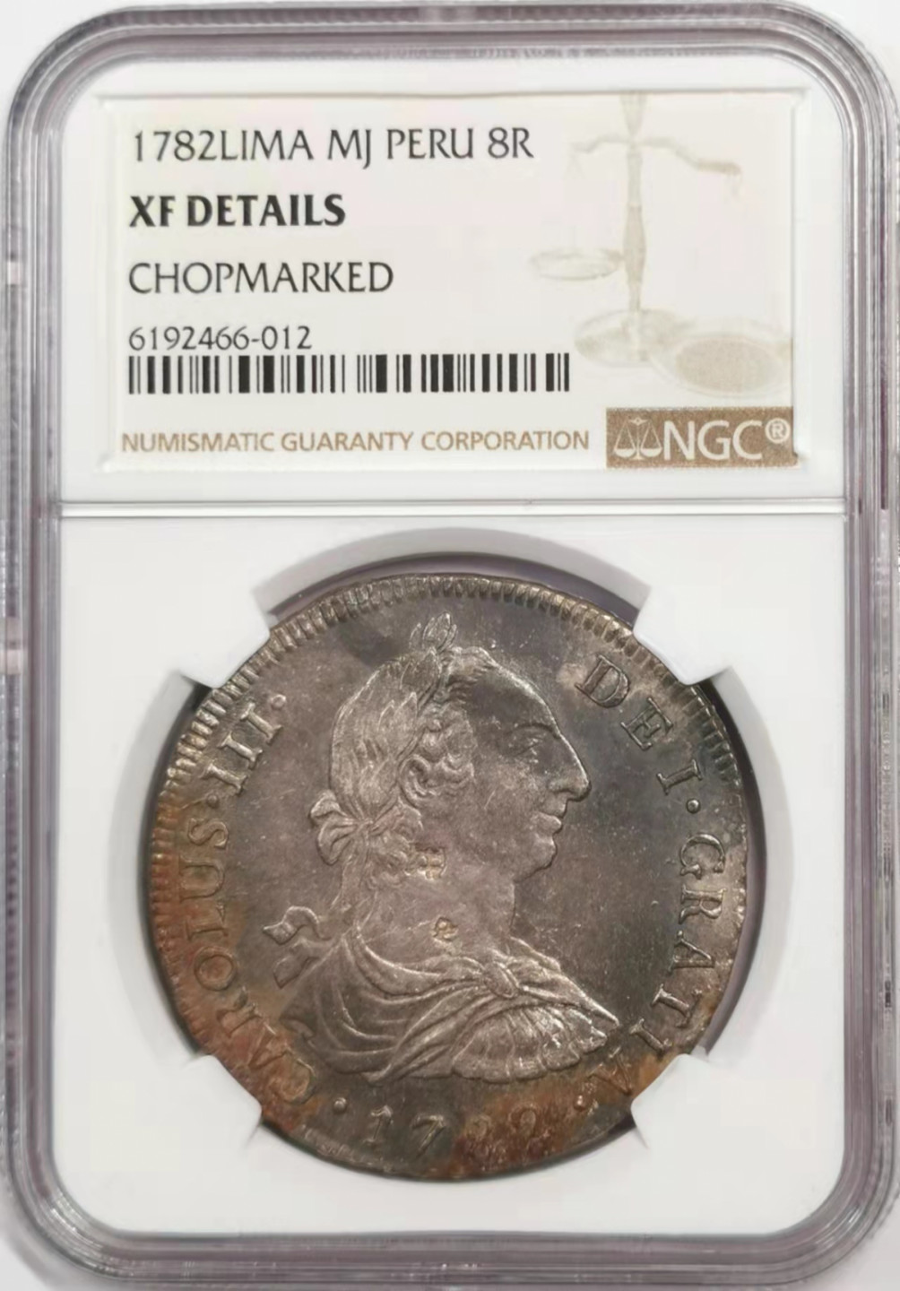 凡希社世界钱币微拍第一百八十四期 1782秘鲁卡三双柱大银NGC-XFD