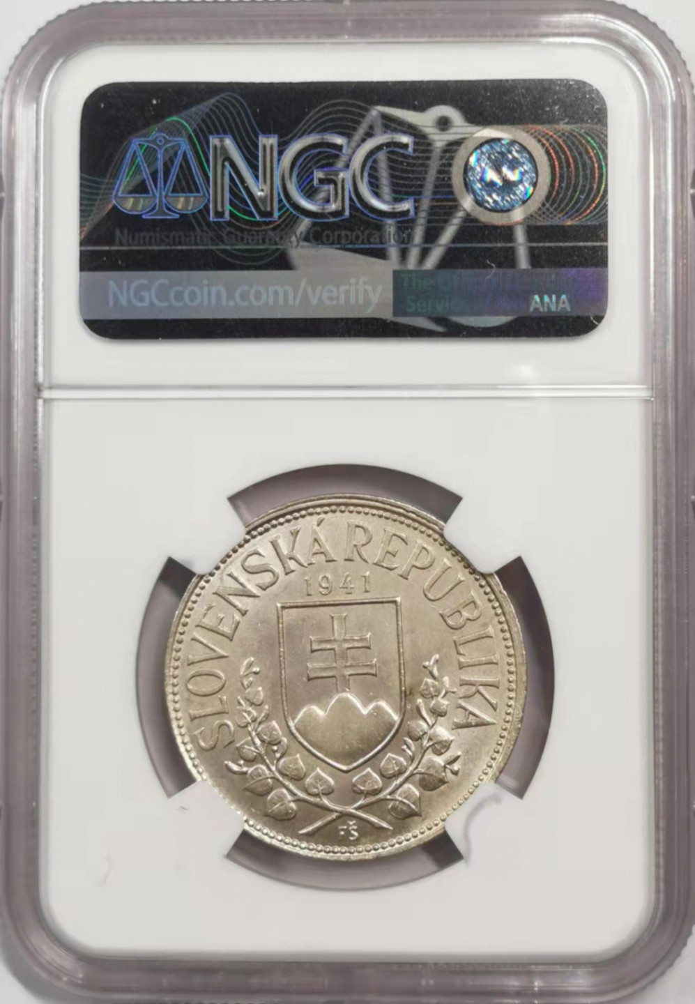 凡希社世界钱币微拍第一百八十四期 1941斯洛伐克20K银币NGC-UNCD