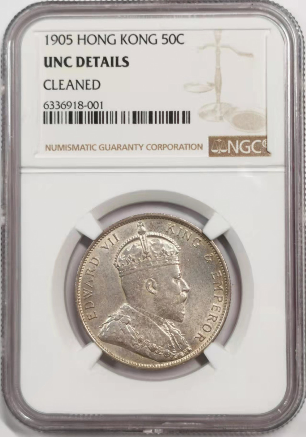 凡希社世界钱币微拍第一百八十四期 1905香港半圆NGC-UNCD状态一流！