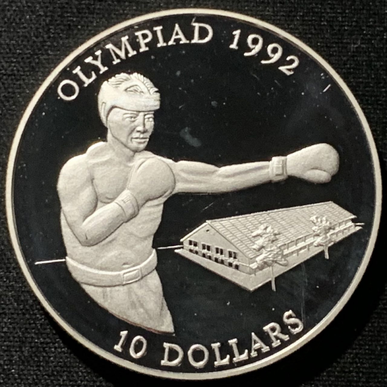 紫瑗钱币——第164期拍卖 所罗门群岛 1992年 巴塞罗那奥运会 拳击 10元 31.47克 0.925银 精制