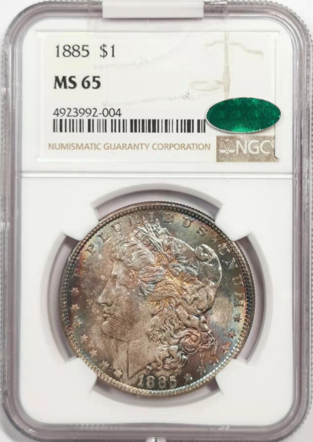 凡希社世界钱币微拍第一百八十四期 1885美国摩根壹元NGC-MS65重度五彩！