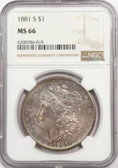 凡希社世界钱币微拍第一百八十四期 - 荐！1881美国摩根壹元NGC-MS66