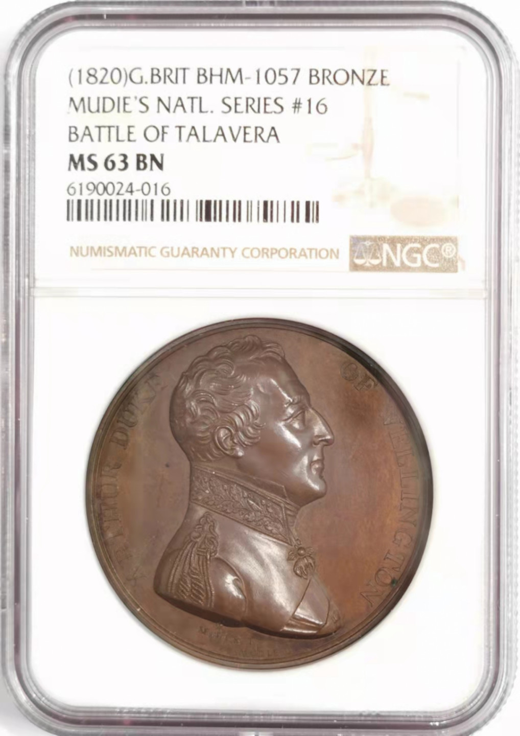 凡希社世界钱币微拍第一百八十四期 英国塔拉韦拉战役纪念铜章NGC-MS63