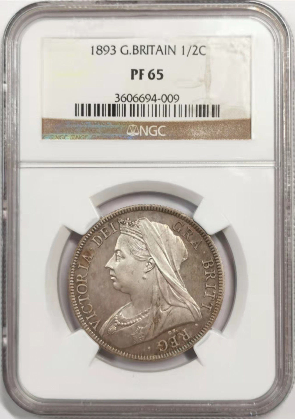 凡希社世界钱币微拍第一百八十四期 荐！1893老维批纱半克朗精铸NGC-PF65收藏级！