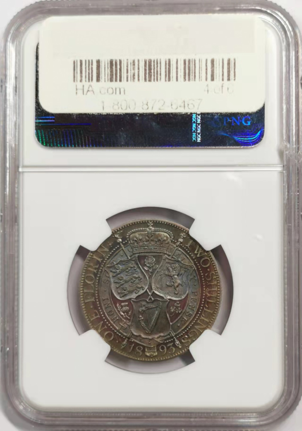 凡希社世界钱币微拍第一百八十四期 1893老维批纱2先令精铸NGC-PF63