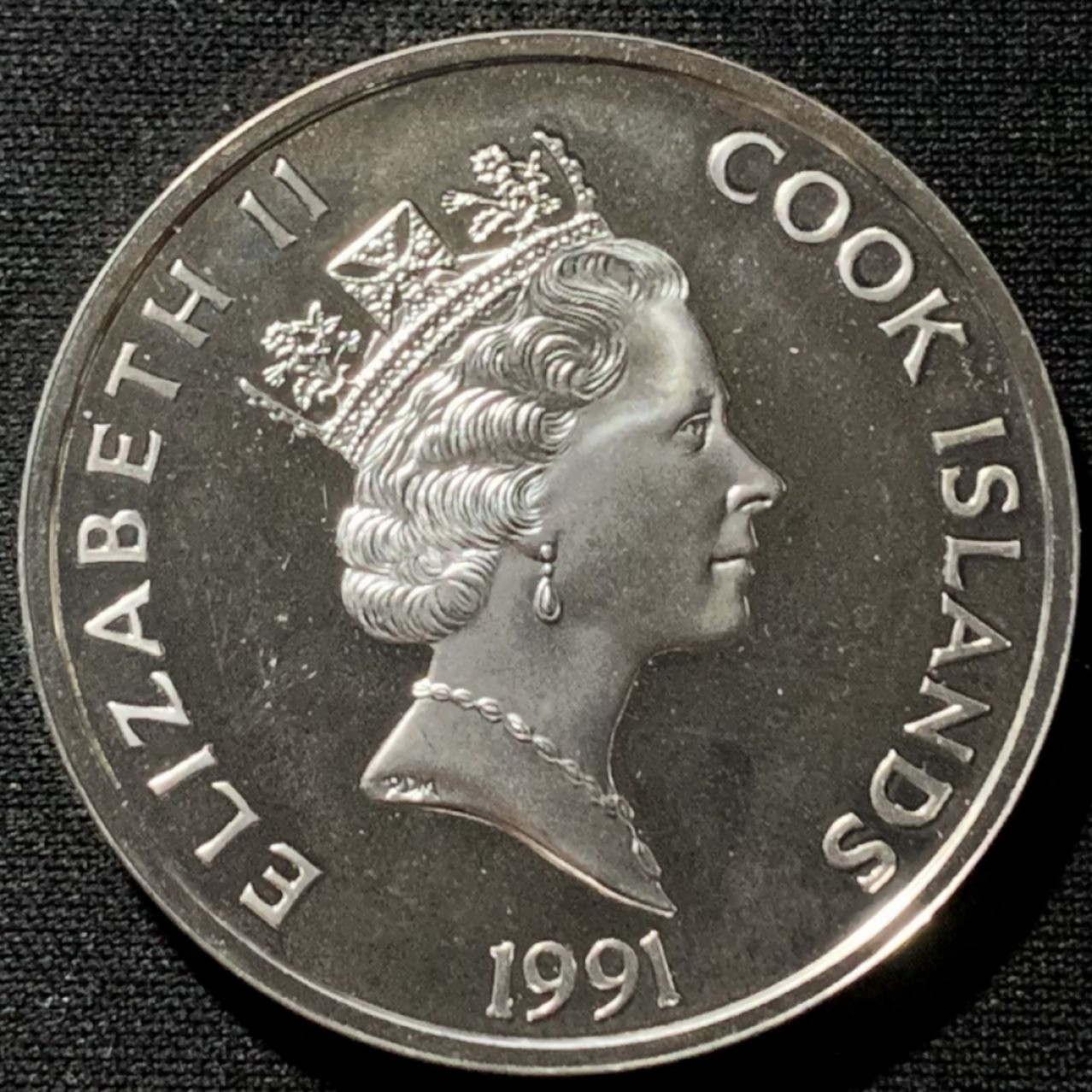 紫瑗钱币——第164期拍卖 库克群岛 1991年 发现美洲500周年 马克西米利安 50元 31.35克 0.925银 精制