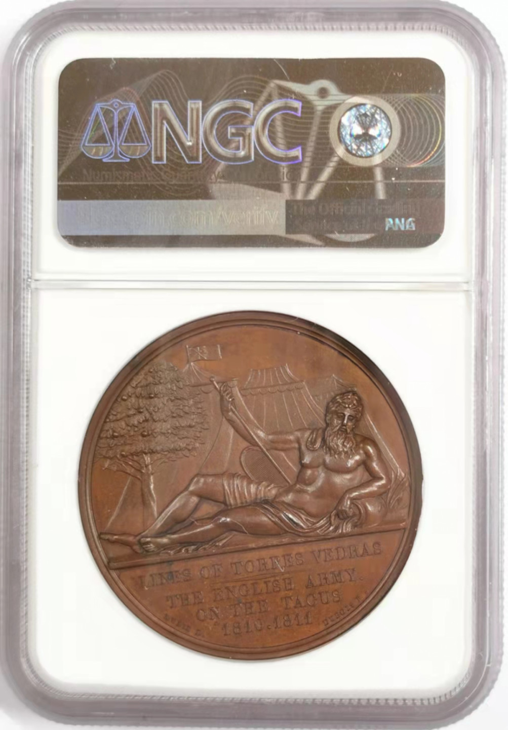 凡希社世界钱币微拍第一百八十四期 塔霍河上的英军纪念铜章NGC-MS62