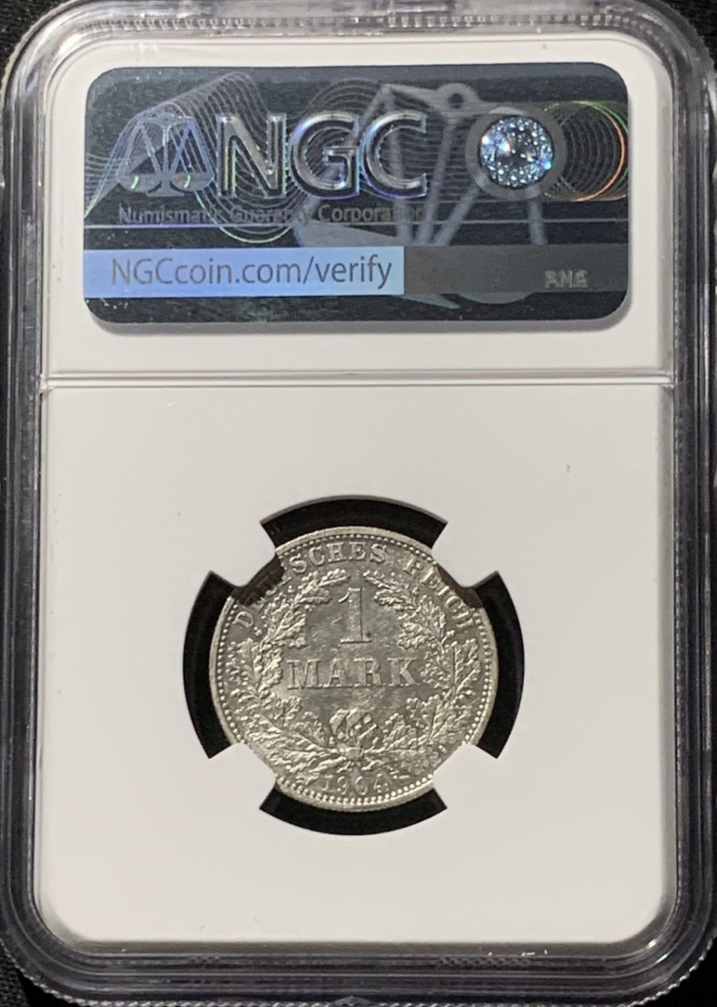 紫瑗钱币——第164期拍卖 德国 1904年 F版 第二帝国 长翅 1马克 银币 NGC MS62