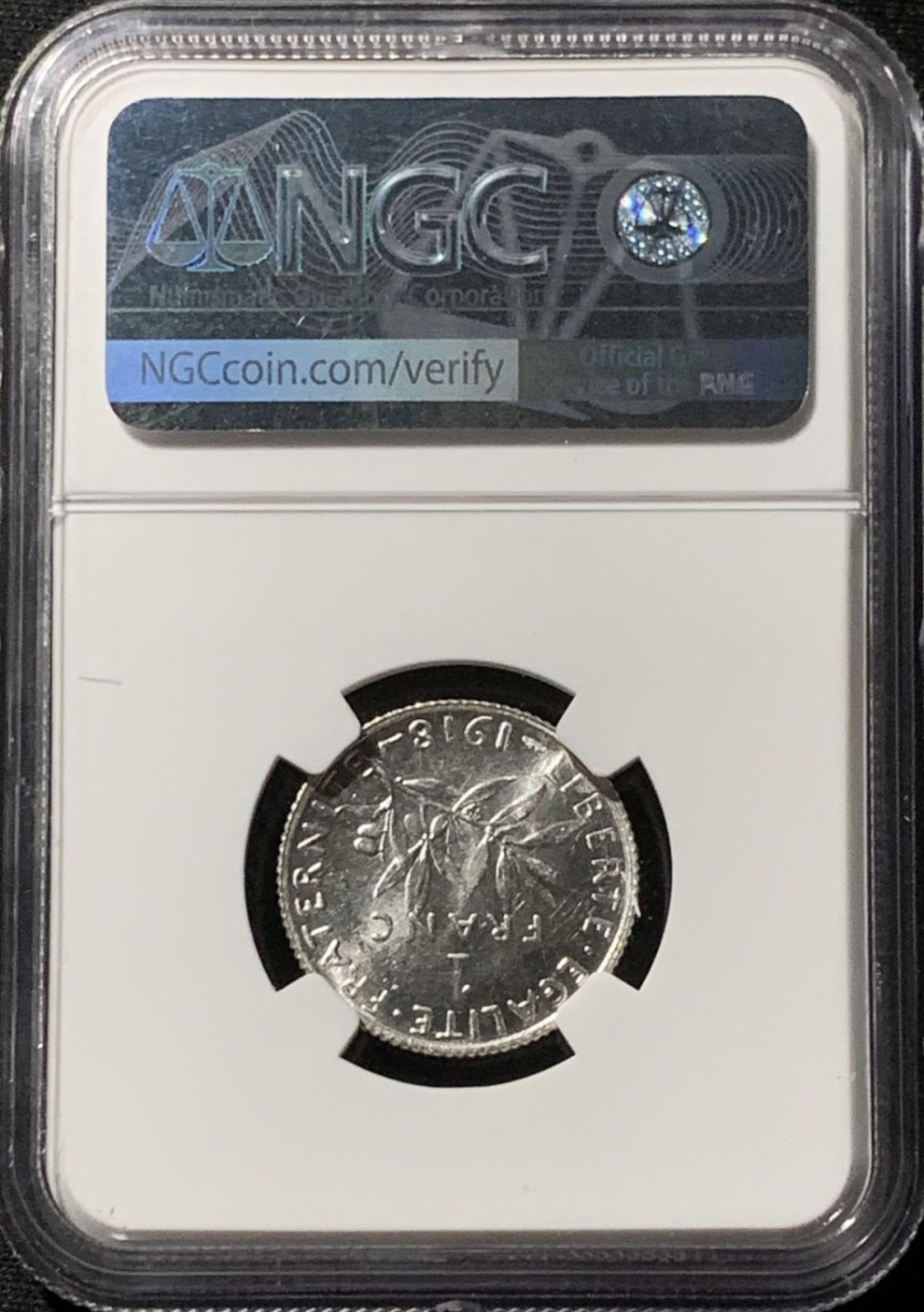 紫瑗钱币——第164期拍卖 法国 1918年 播种女神 1法郎 银币 NGC MS62