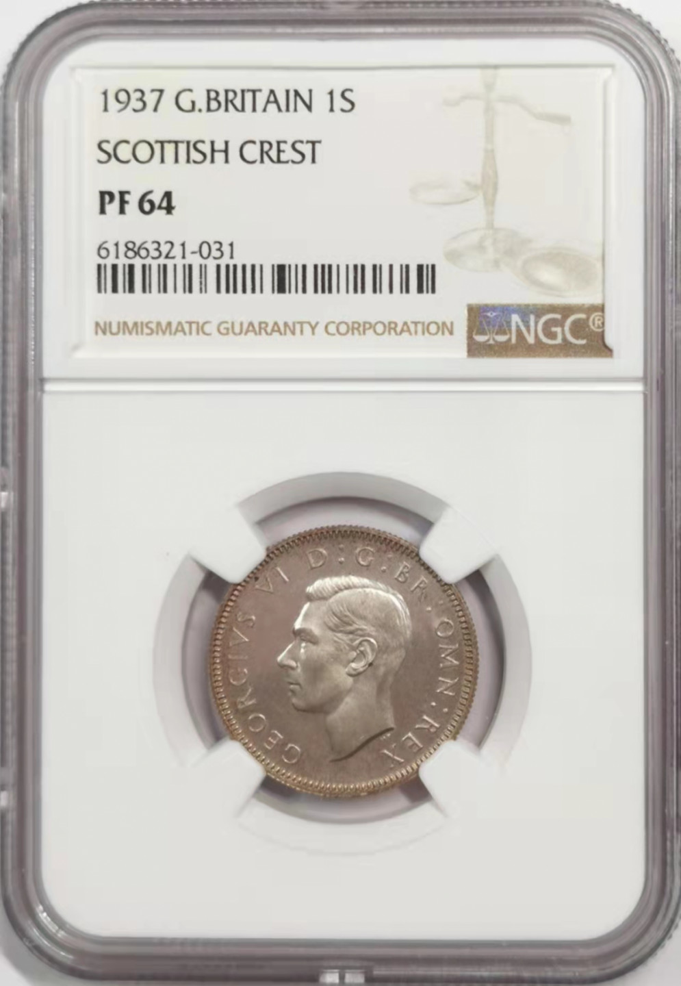 凡希社世界钱币微拍第一百八十四期 1937英国乔六先令精铸NGC-PF64