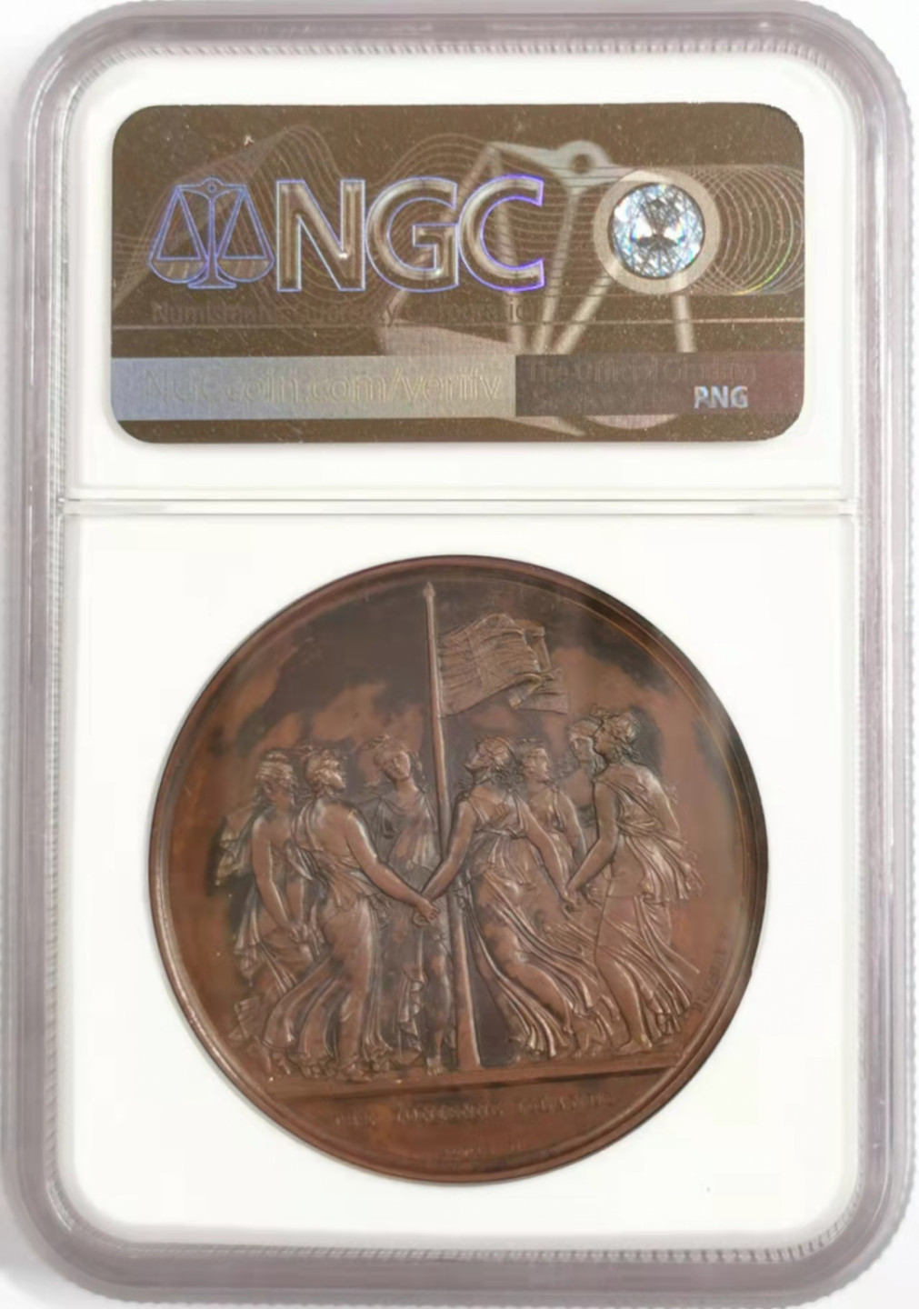 凡希社世界钱币微拍第一百八十四期 英国赋予爱奥尼亚宪法纪念铜章NGC-MS62