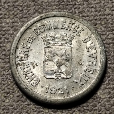 0起1加-纯粹捡漏拍-59场 - 法国埃夫勒1921年10分埃夫勒商会紧急状态代币