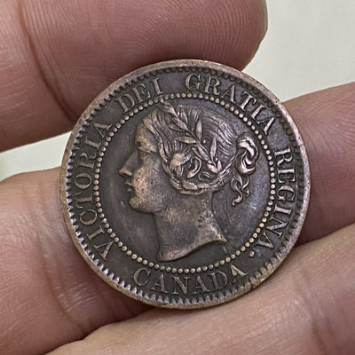 【Numismatist】新年首场-0佣包邮自动托管 - 加拿大1859年维多利亚1分铜币25.5mm直径，加拿大币最近国际比较热
