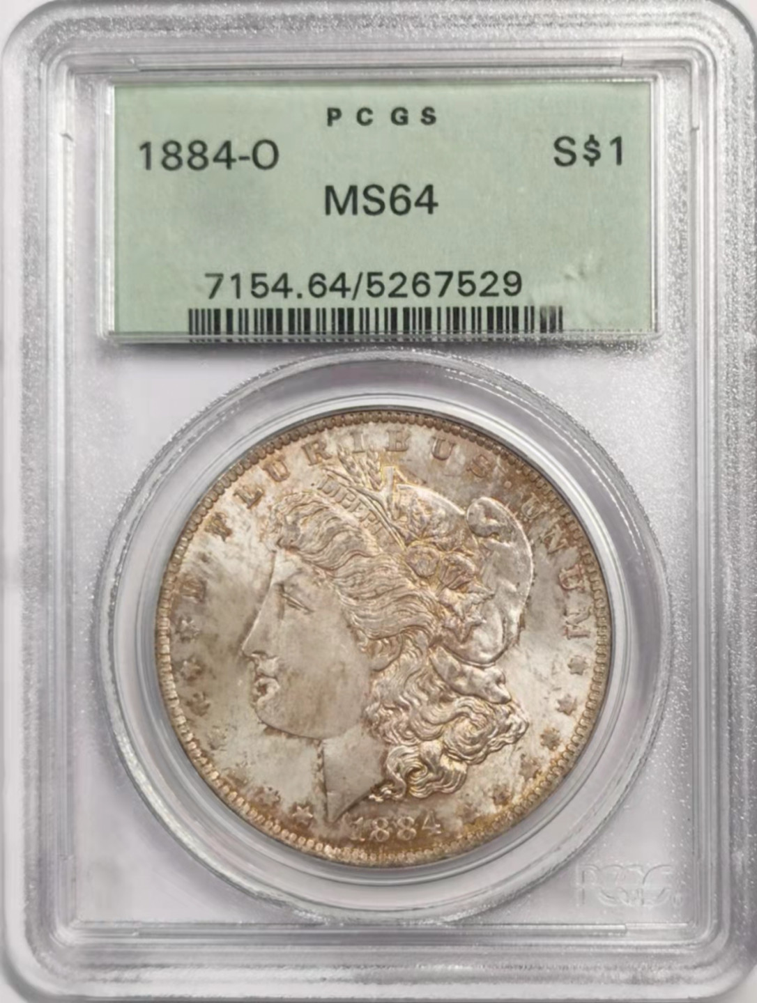 凡希社世界钱币微拍第一百八十四期 1884O美国摩根壹元PCGS-MS64淡彩！