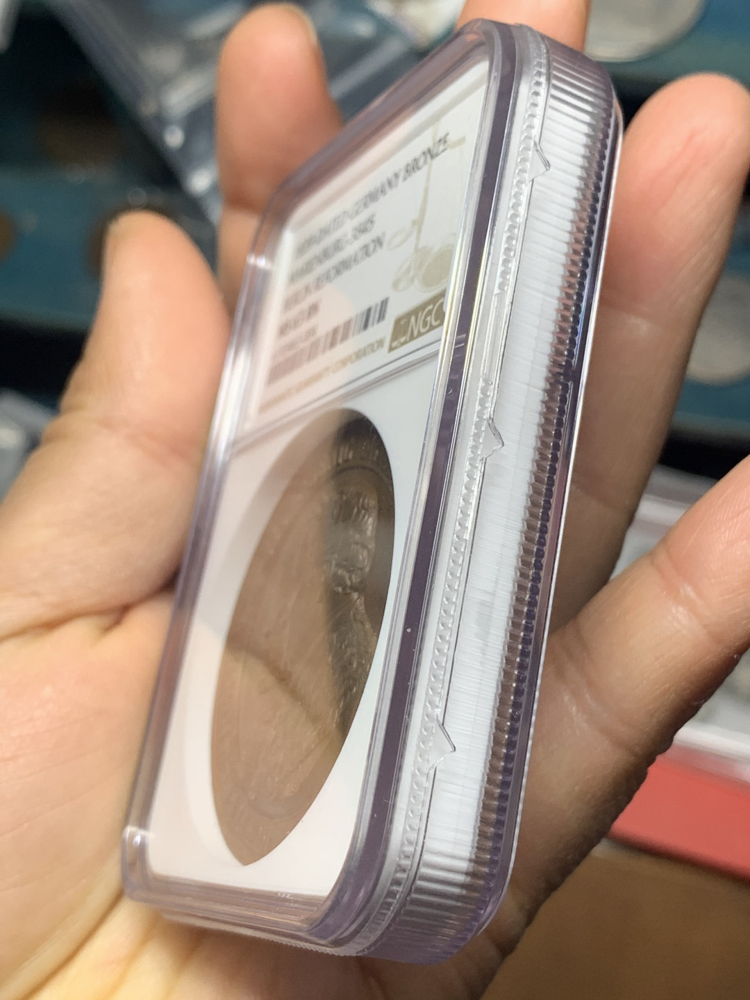 《竞宝斋》钱币微拍-第26场 元旦特刊（全场顺丰包邮） NGC MS63 BN德国1839年 加厚盒 宗教改革400周年铜章 巧克力包浆