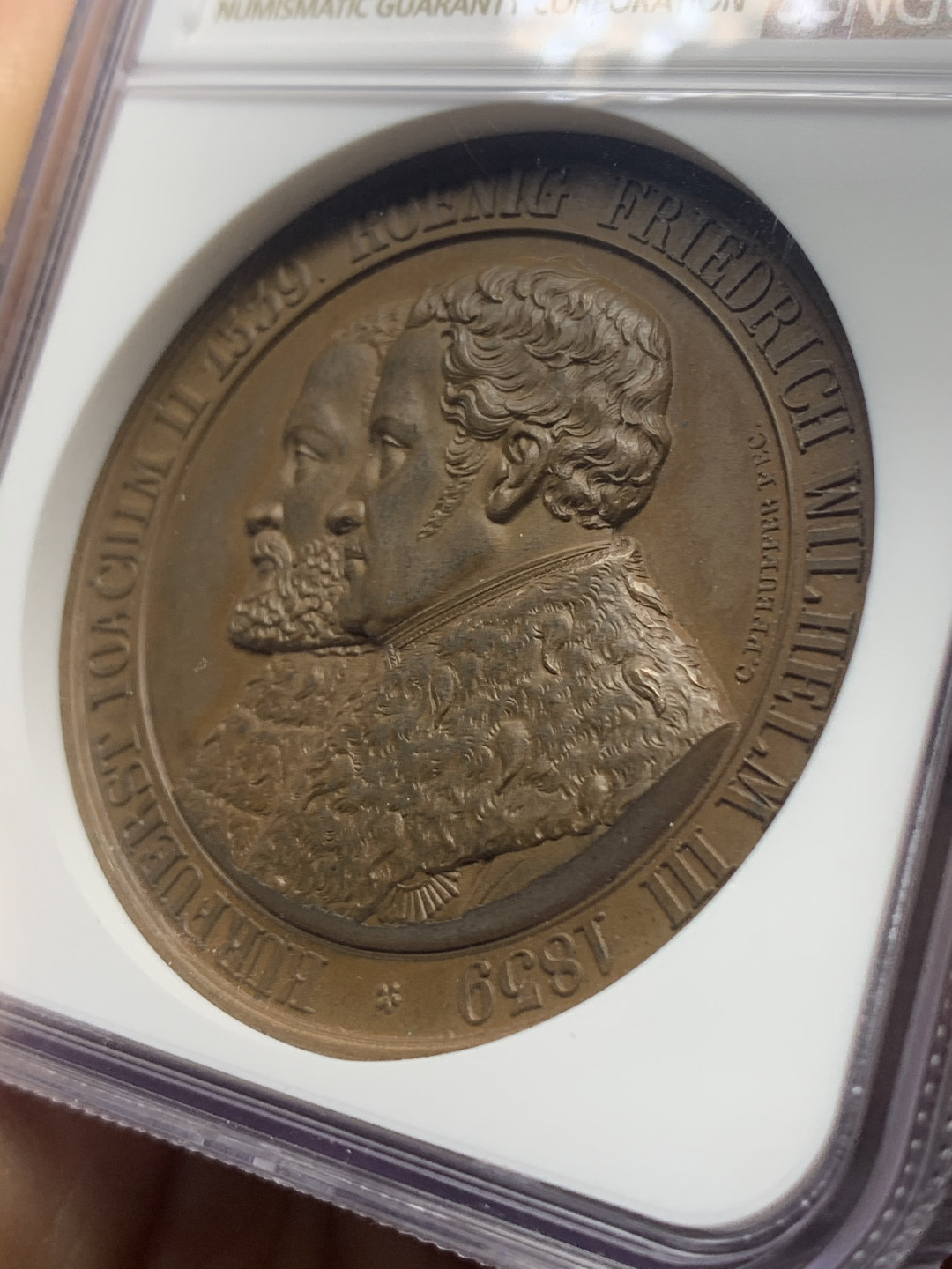 《竞宝斋》钱币微拍-第26场 元旦特刊（全场顺丰包邮） NGC MS63 BN德国1839年 加厚盒 宗教改革400周年铜章 巧克力包浆