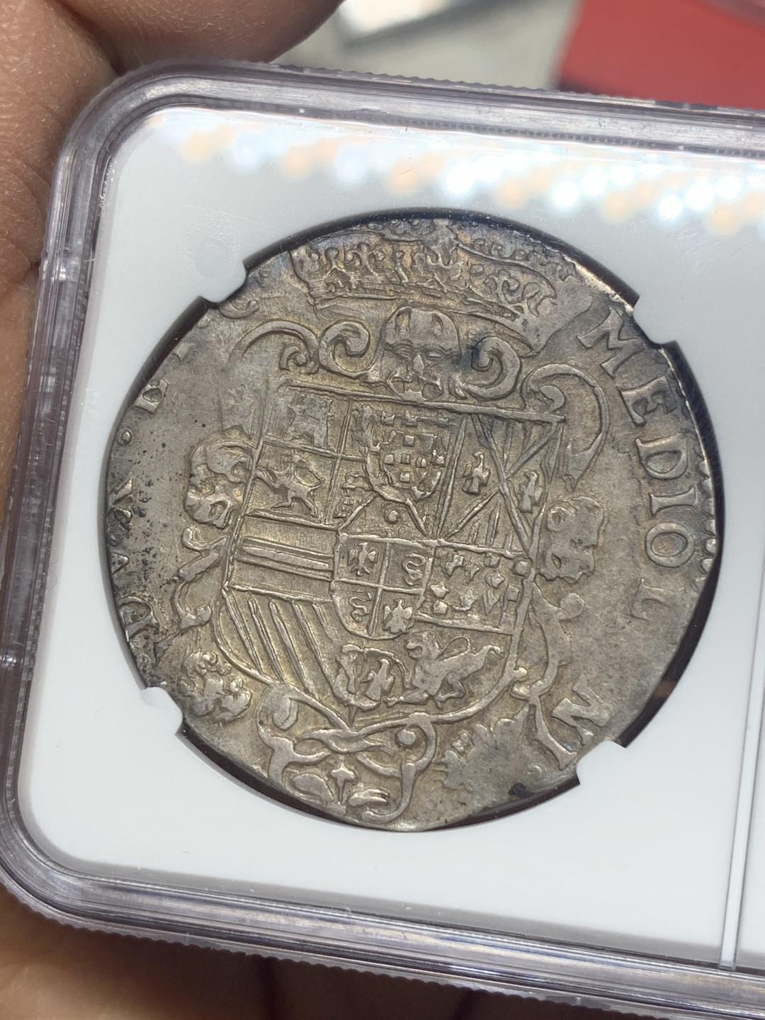 《竞宝斋》钱币微拍-第26场 元旦特刊（全场顺丰包邮） NGC-XF 意大利米兰 1676年 卡洛斯二世 杜卡特大银币 能上XF已经是很好的品相了