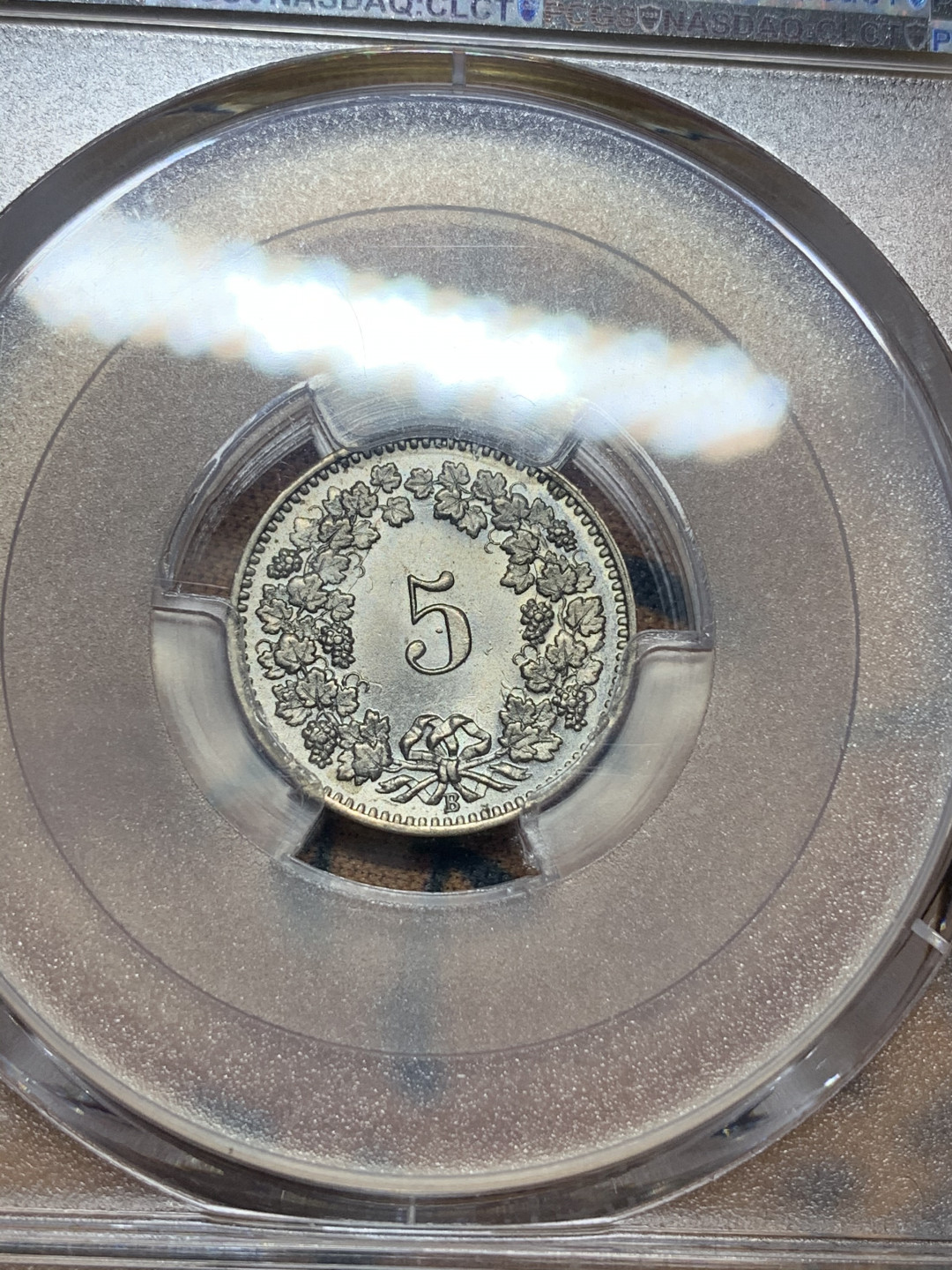 《竞宝斋》钱币微拍-第26场 元旦特刊（全场顺丰包邮） 瑞士1907年赫尔维蒂女神5R PCGS-UNC一战前早期年份少⻅，完美品未流通看不出为什么给98