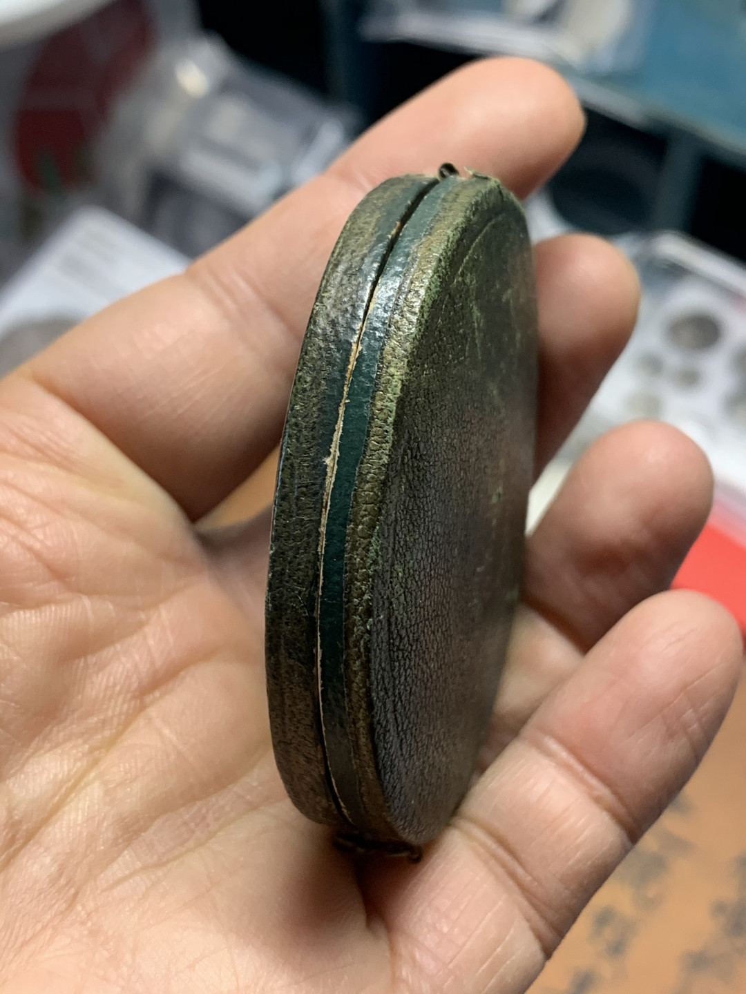 《竞宝斋》钱币微拍-第26场 元旦特刊（全场顺丰包邮） 法国 1840年 菲利普一世像 背面是拿破仑遗嘱 高浮雕大铜章 52MM 带盒子