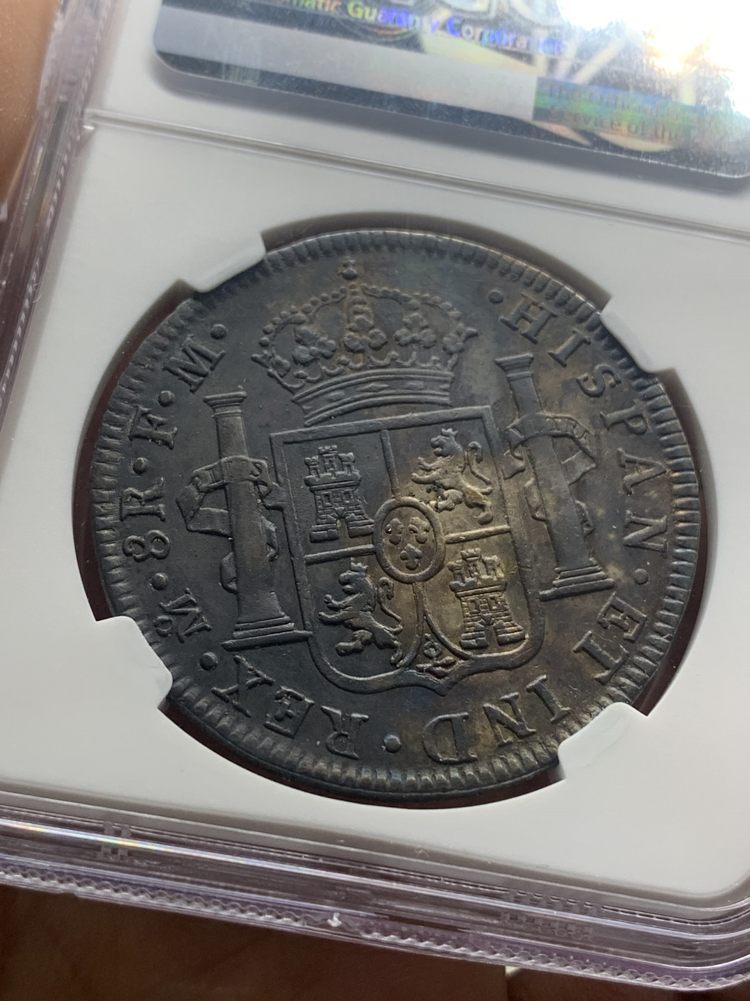 《竞宝斋》钱币微拍-第26场 元旦特刊（全场顺丰包邮） 1798年西属墨西哥卡洛斯四世双柱8R，NGC评级XFD 无戳好品