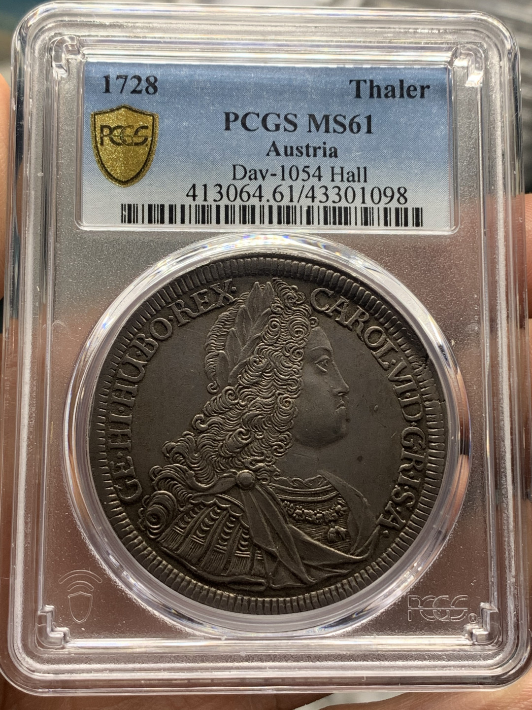 《竞宝斋》钱币微拍-第26场 元旦特刊（全场顺丰包邮） 冠军 PCGS-MS61 奥地利 1728年 卡尔六世 1泰勒 大银币 细节清晰 一步到位的藏品