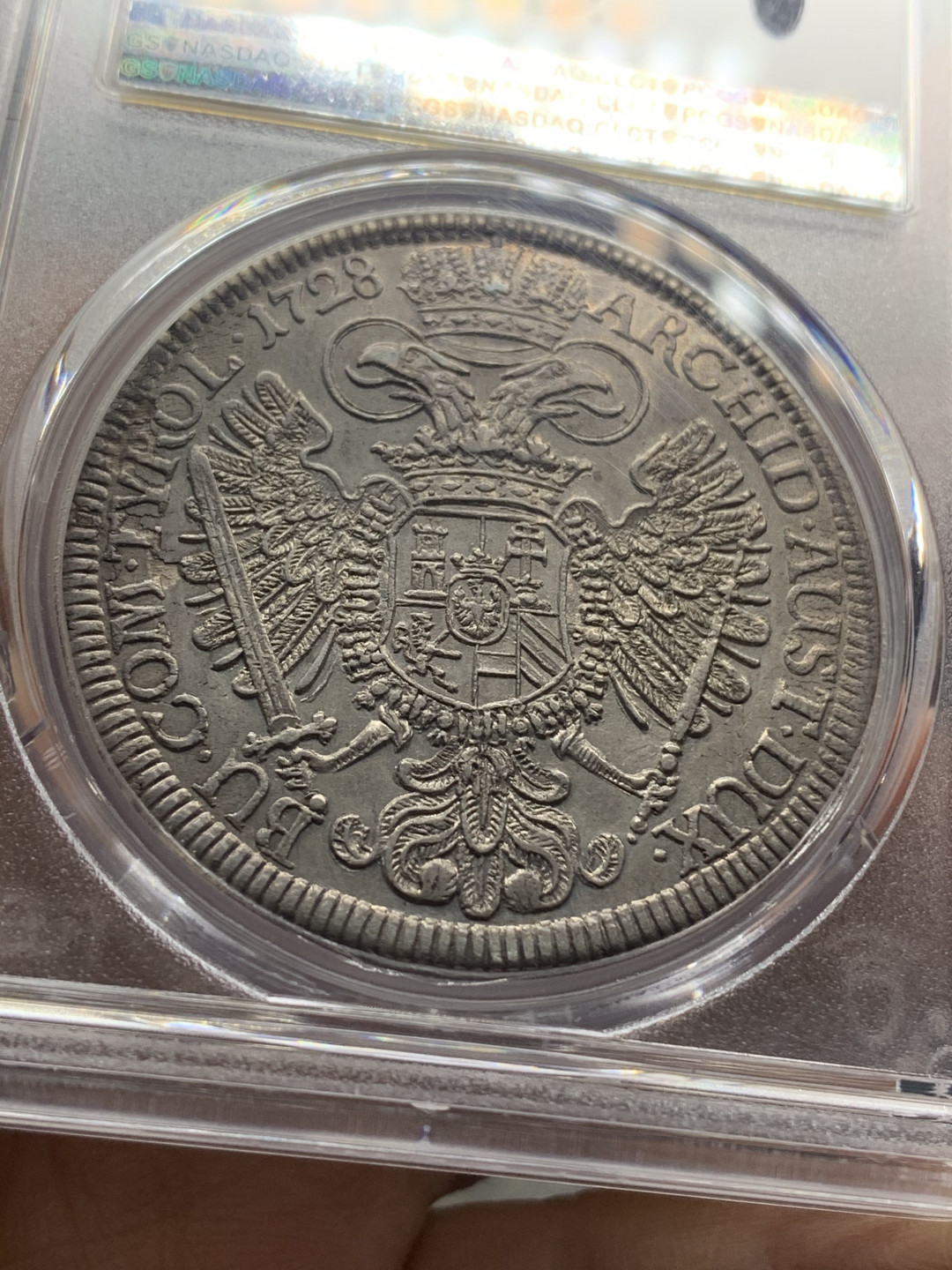 《竞宝斋》钱币微拍-第26场 元旦特刊（全场顺丰包邮） 冠军 PCGS-MS61 奥地利 1728年 卡尔六世 1泰勒 大银币 细节清晰 一步到位的藏品