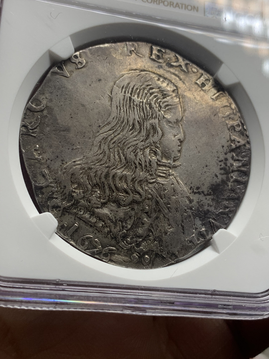 《竞宝斋》钱币微拍-第26场 元旦特刊（全场顺丰包邮） NGC-XF 意大利米兰 1676年 卡洛斯二世 杜卡特大银币 能上XF已经是很好的品相了