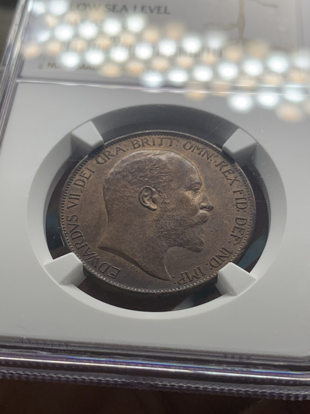 《竞宝斋》钱币微拍-第26场 元旦特刊（全场顺丰包邮） NGC MS63RB 英国1902年爱德华七世1便士 NGC编号：6054349-012 稀少低海平面