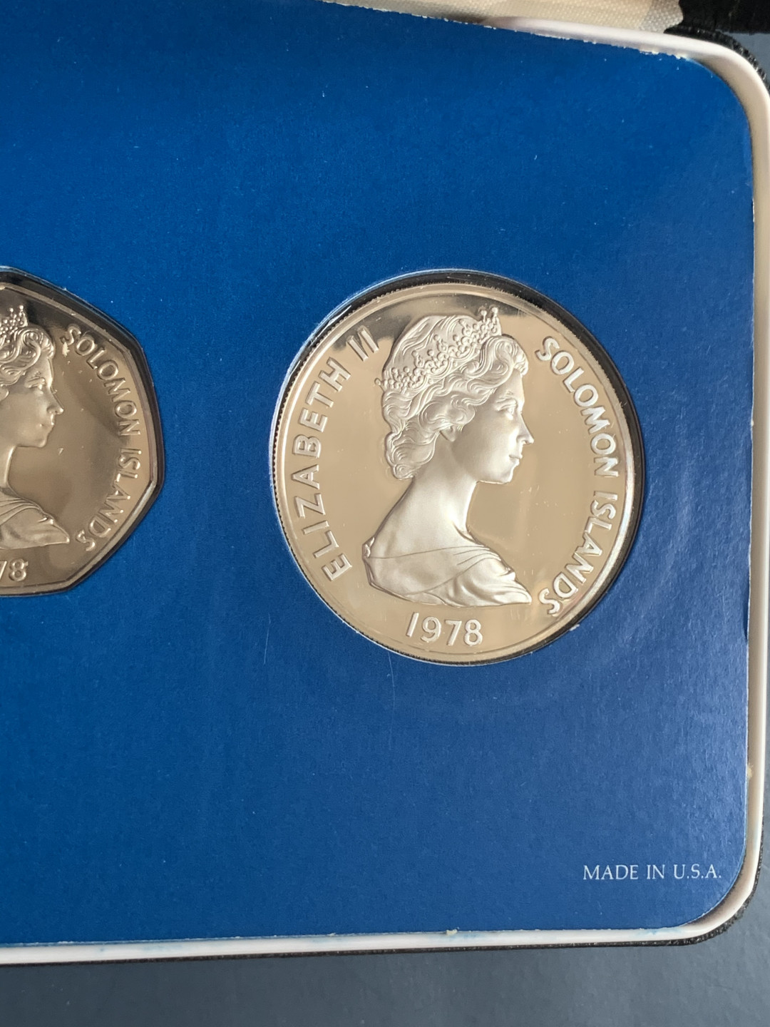 《竞宝斋》钱币微拍-第26场 元旦特刊（全场顺丰包邮） 原盒证书 所罗门1978年 7枚套精制币 5元面值是925大银 富兰克林造币厂 发型量5122套 少见