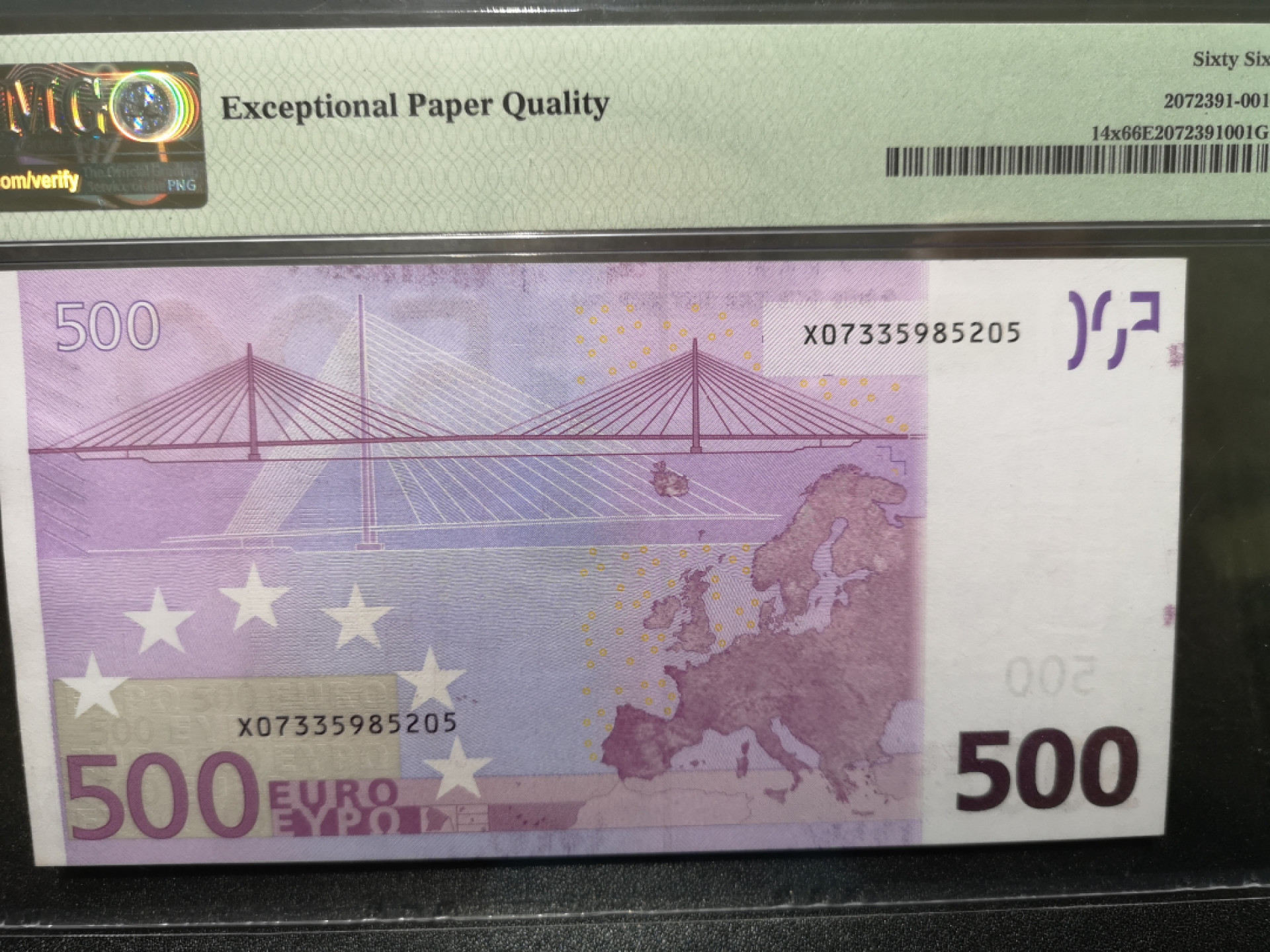 🌟2022新年第二拍《外钞收藏家》第一百六十期拍卖（本期81件） 2002年二签500欧元 德国版 PMG66