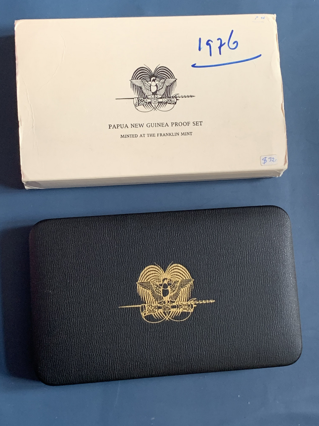 《竞宝斋》钱币微拍-第26场 元旦特刊（全场顺丰包邮） 原盒证书 巴布亚新几内亚1976年 8枚套精制币 5和10元面值是银币 富兰克林造币厂