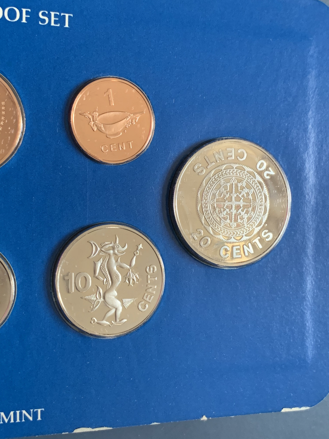 《竞宝斋》钱币微拍-第26场 元旦特刊（全场顺丰包邮） 原盒证书 所罗门1978年 7枚套精制币 5元面值是925大银 富兰克林造币厂 发型量5122套 少见