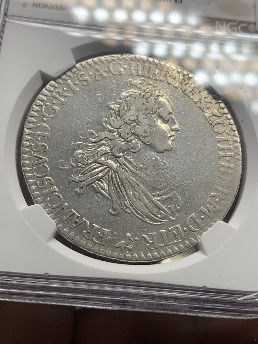 《竞宝斋》钱币微拍-第26场 元旦特刊（全场顺丰包邮） NGC-VF 意大利托斯卡纳 1747年 佛朗茨二世 10宝利 大银币 没什么清洗痕迹 不给分可惜了