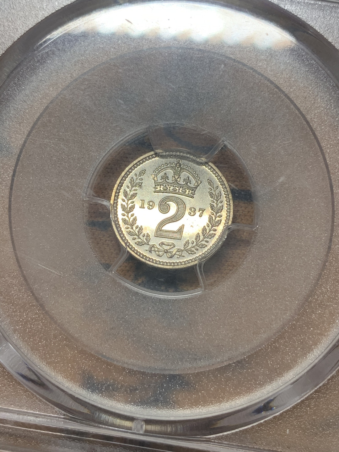 《竞宝斋》钱币微拍-第26场 元旦特刊（全场顺丰包邮） PCGS PR66英国 1937年  乔治六世 2便士 灌足节 银币