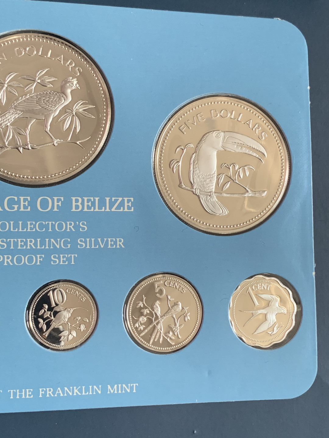 《竞宝斋》钱币微拍-第26场 元旦特刊（全场顺丰包邮） 原盒证书 伯利兹1977年 8枚套 全套925银精制纪念币 富兰克林造币厂 发型量2107套 罕见