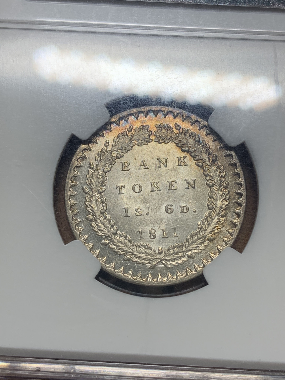 《竞宝斋》钱币微拍-第26场 元旦特刊（全场顺丰包邮） NGC MS62 英国1811年英格兰银行乔三18便士 NGC编号：3356772-012