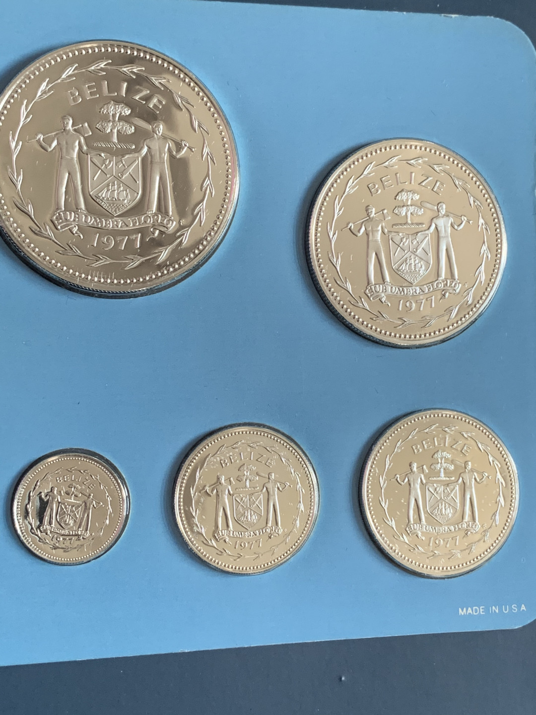 《竞宝斋》钱币微拍-第26场 元旦特刊（全场顺丰包邮） 原盒证书 伯利兹1977年 8枚套 全套925银精制纪念币 富兰克林造币厂 发型量2107套 罕见