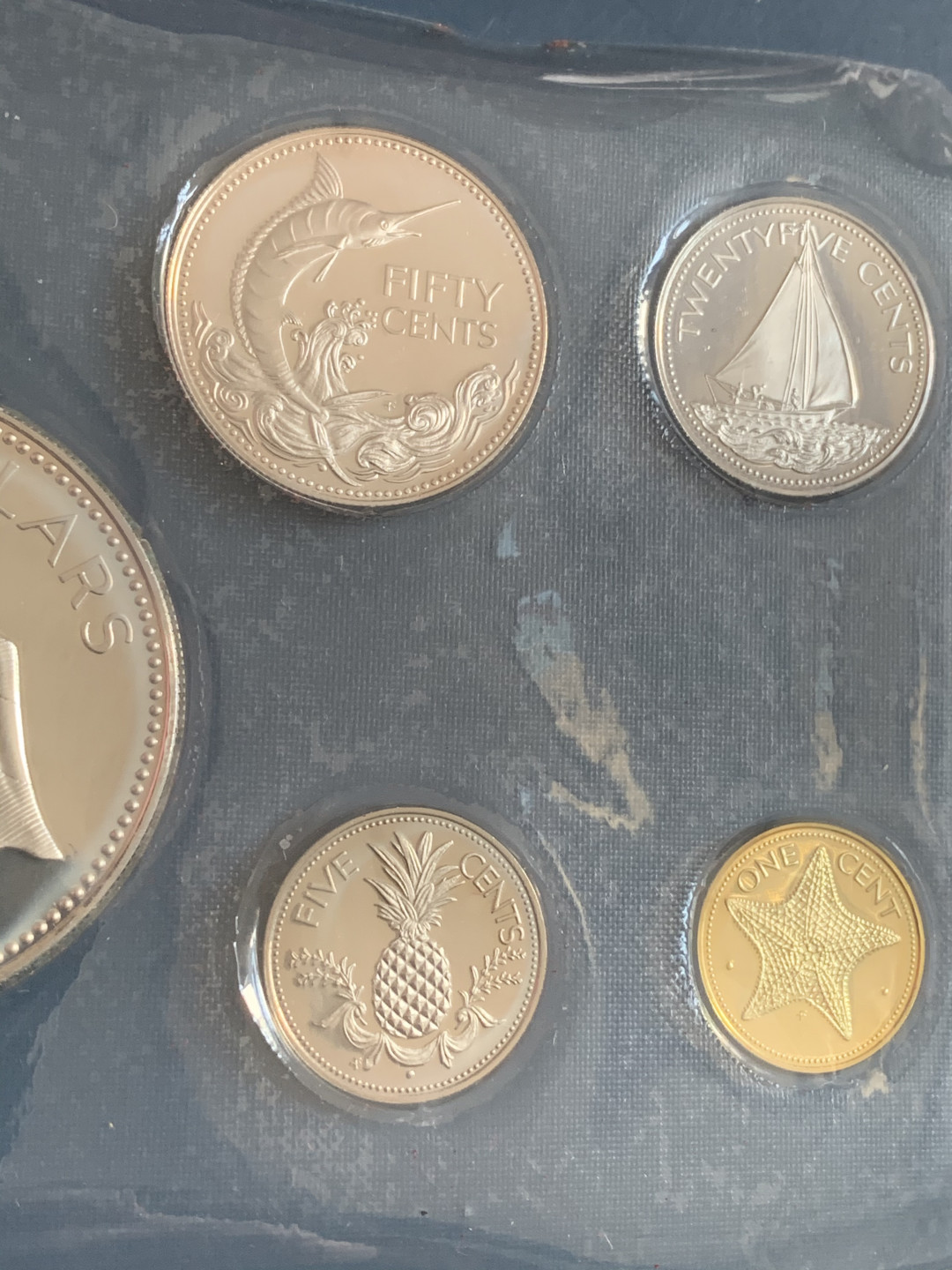 《竞宝斋》钱币微拍-第26场 元旦特刊（全场顺丰包邮） 原盒证书 巴哈马1974年 9枚套精制币 50分/1元/2元/5元都是银币 富兰克林造币厂