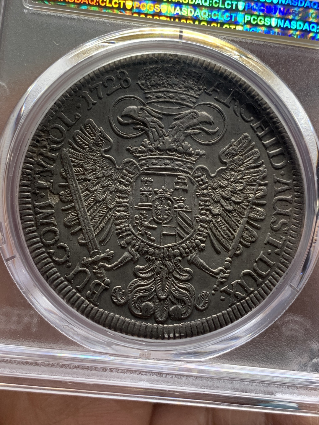 《竞宝斋》钱币微拍-第26场 元旦特刊（全场顺丰包邮） 冠军 PCGS-MS61 奥地利 1728年 卡尔六世 1泰勒 大银币 细节清晰 一步到位的藏品