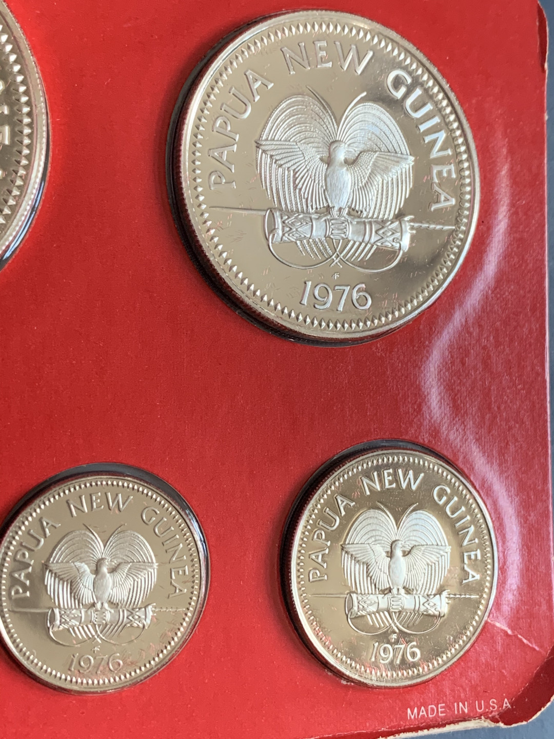 《竞宝斋》钱币微拍-第26场 元旦特刊（全场顺丰包邮） 原盒证书 巴布亚新几内亚1976年 8枚套精制币 5和10元面值是银币 富兰克林造币厂