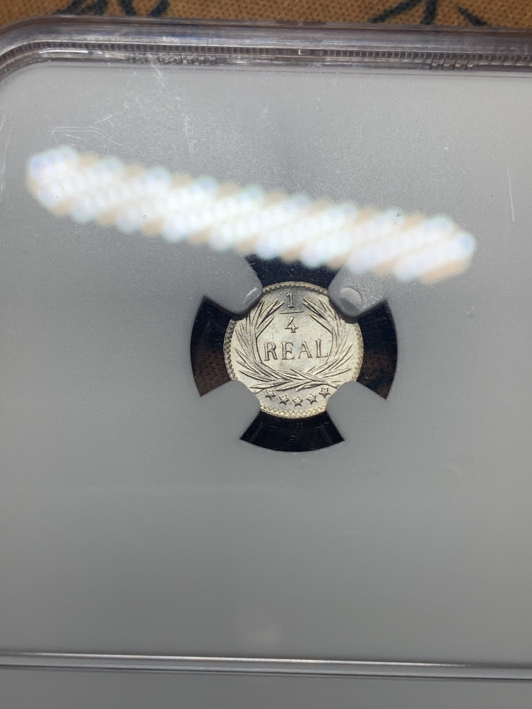 《竞宝斋》钱币微拍-第26场 元旦特刊（全场顺丰包邮） NGC-MS65 1898年危地马拉小火山1/4瑞尔银币 高分难得