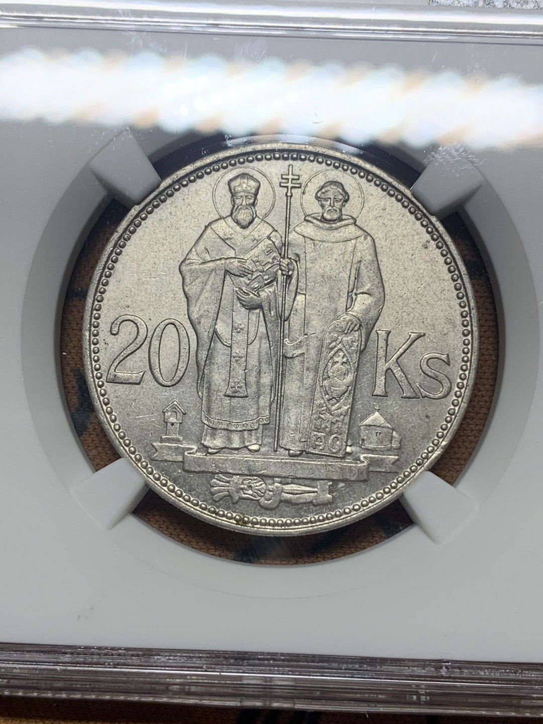 《竞宝斋》钱币微拍-第26场 元旦特刊（全场顺丰包邮） 亚军 NGC-MS64 斯洛伐克 1941年 20克朗 原光银币 顶级品相了