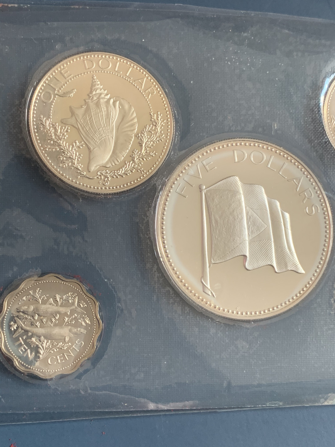 《竞宝斋》钱币微拍-第26场 元旦特刊（全场顺丰包邮） 原盒证书 巴哈马1974年 9枚套精制币 50分/1元/2元/5元都是银币 富兰克林造币厂