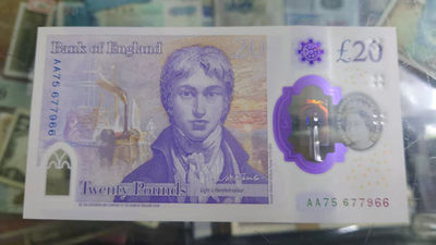 1.10晚群里有新品看下方预告群里先卖【囧羊收藏】精选微拍第44期暨2022年第一期  世界钱币精选 - 2020年英国G序列20镑 AA冠全程无4尾号66 全新UNC