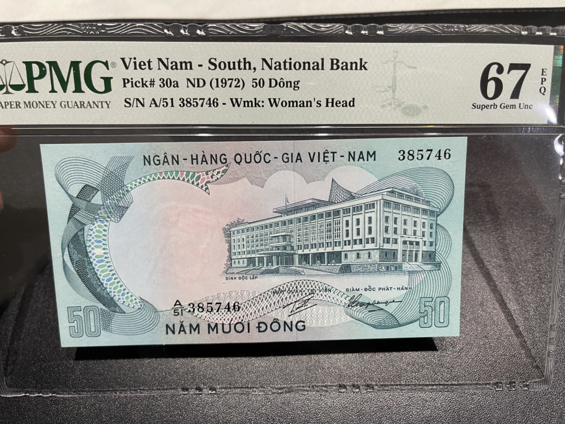 🌟2022新年第二拍《外钞收藏家》第一百六十期拍卖（本期81件） 1972年南越50盾 PMG67 乱蛇号