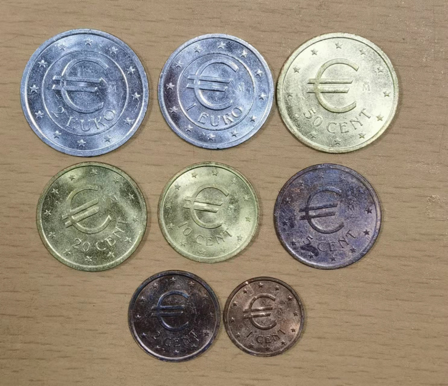 北京马甸外国钱币专卖店微拍第六十七期，非贵金属外国纪念币，流通币专场，陆续上新欢迎关注 西班牙造币厂铸造欧元样币8枚／套