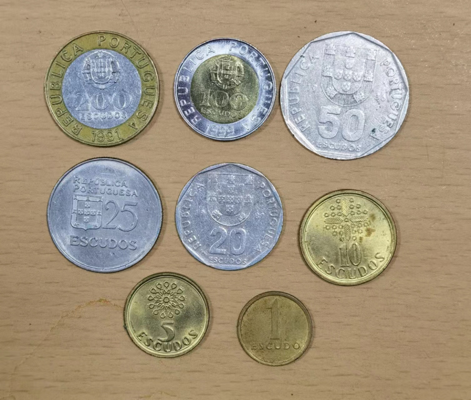 北京马甸外国钱币专卖店微拍第六十七期，非贵金属外国纪念币，流通币专场，陆续上新欢迎关注 葡萄牙流通币7枚／套