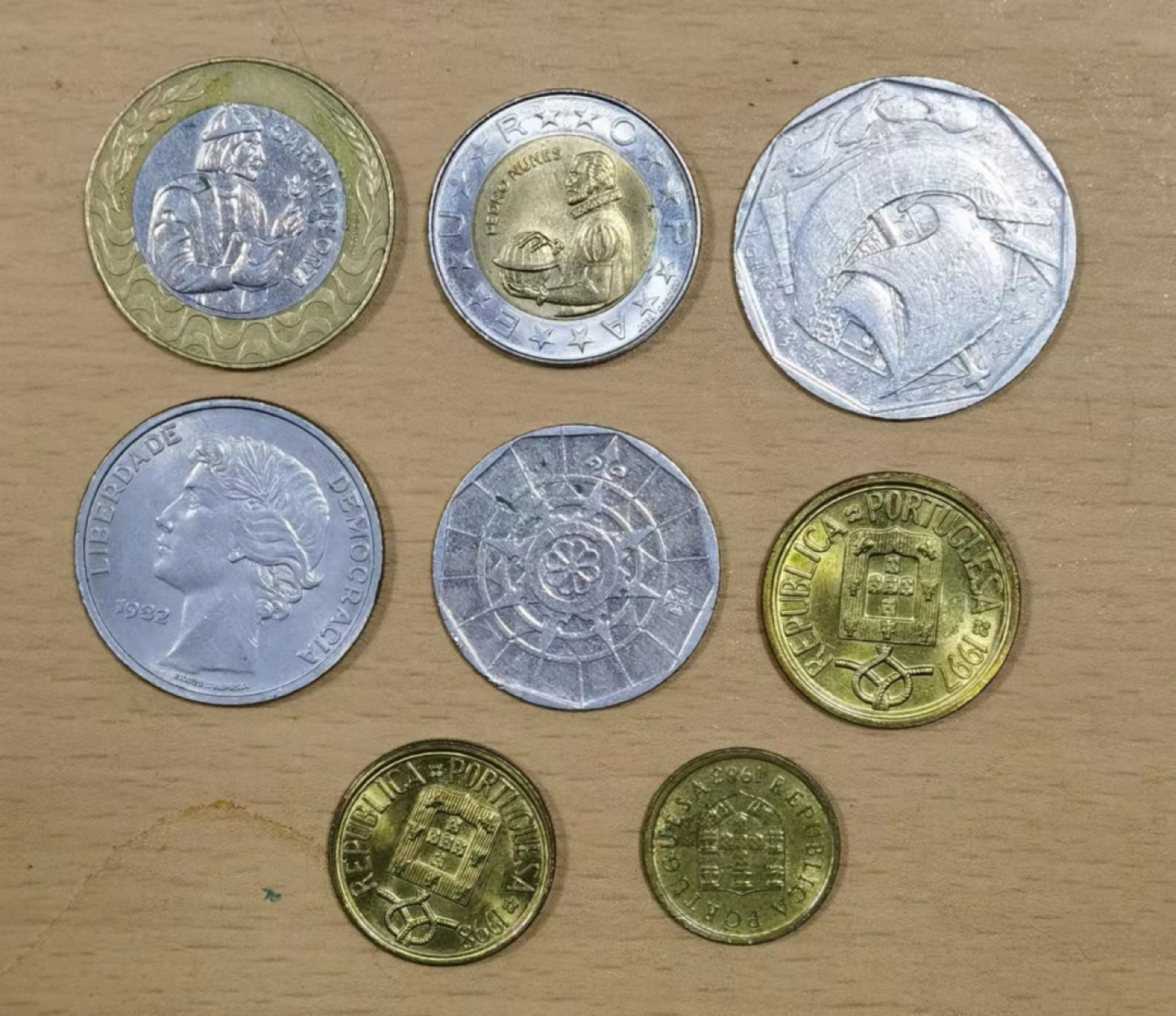 北京马甸外国钱币专卖店微拍第六十七期，非贵金属外国纪念币，流通币专场，陆续上新欢迎关注 葡萄牙流通币7枚／套